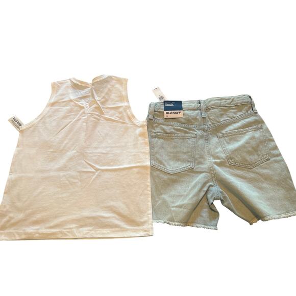 NWT Old Navy Girl's Denim Shorts and Tank Top Size: Shorts/10 Top/10-12 - Picture 2 of 7